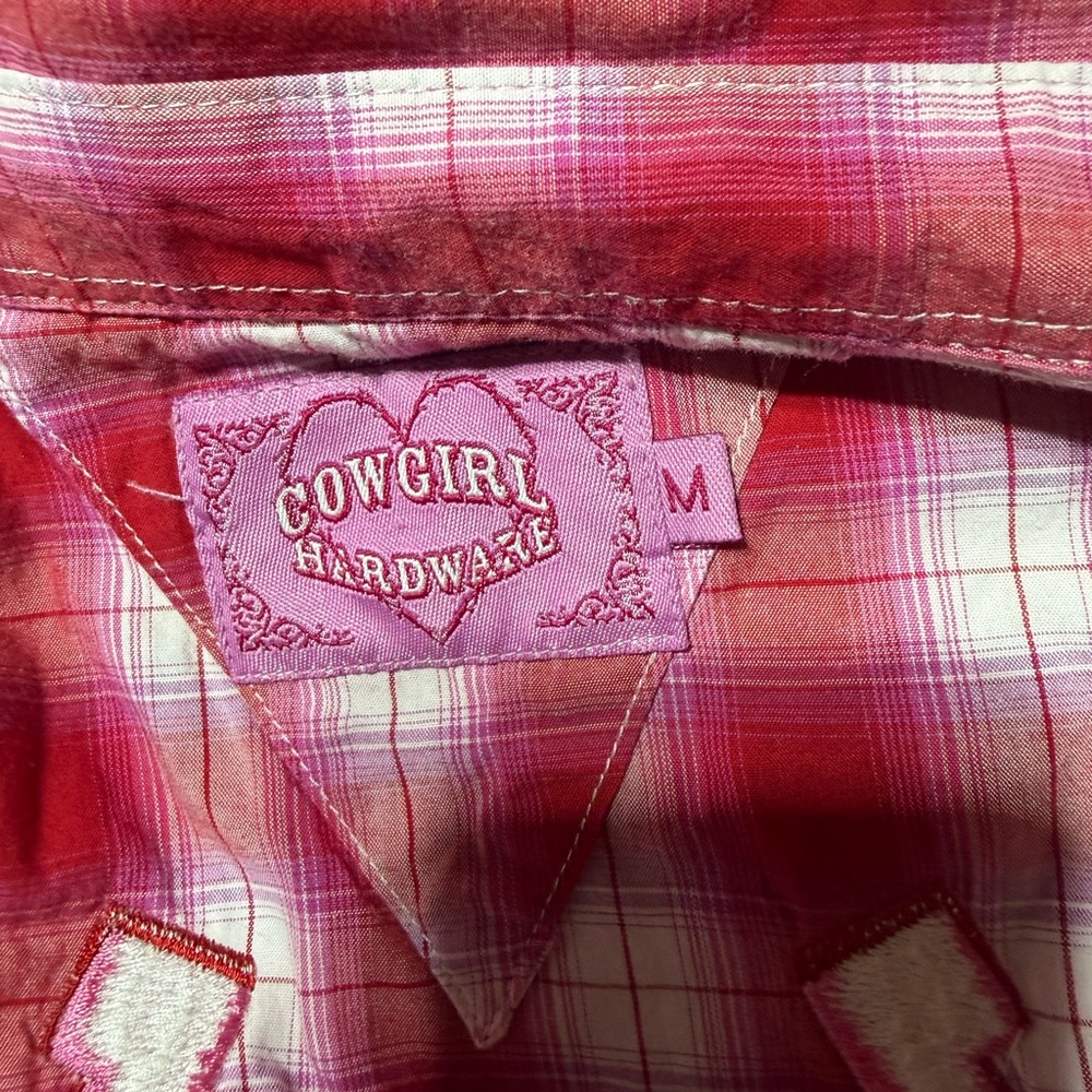 Cowgirl Hardware Women’s Pink Long Sleeve Pearl Snap Western Shirt Size M - Picture 7 of 9